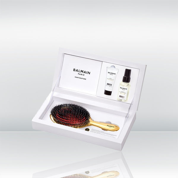 balmain hair 14k gold plated hair spa brush 