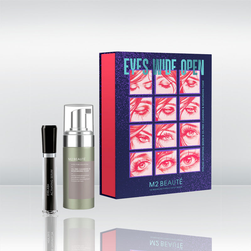 m2 beaute eyelash activ serum and cleansing foam set 
