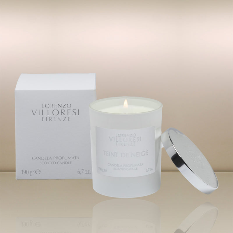 lorenzo villoresi candela profumata teint de neige 